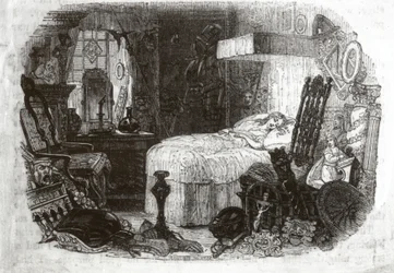 Little Nell - a criança linda em sua suave sensação de sono, 1840-41